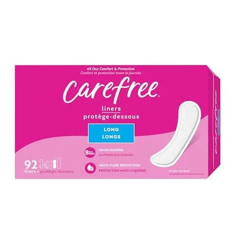 Carefree Long Unscented Panty Liners for Women, 92 Count | Odor Control & Breathable Cotton thumbnail 9
