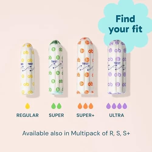 o.b. No Applicator Tampons Multipack (Regular/Super/Super Plus), 40 Count | Dermatologist Tested Tampon thumbnail 9