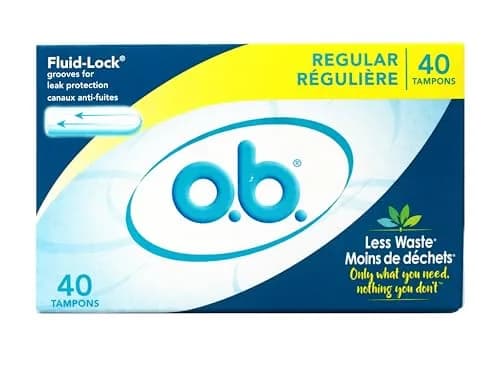 o.b. Pro Comfort Digital Tampons Regular Absorbency 40 Count | Applicator-Free for Discreet Protection thumbnail 1