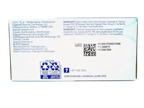 o.b. Tampons Super Absorbency Fluid-Lock Leak Protection 40 Count (1.5 oz) | Designed by a Woman Gynecologist thumbnail 5