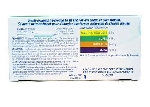 o.b. Tampons Super Absorbency Fluid-Lock Leak Protection 40 Count (1.5 oz) | Designed by a Woman Gynecologist thumbnail 7