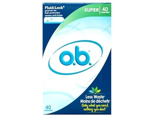 o.b. Tampons Super Absorbency Fluid-Lock Leak Protection 40 Count (1.5 oz) | Designed by a Woman Gynecologist thumbnail 2