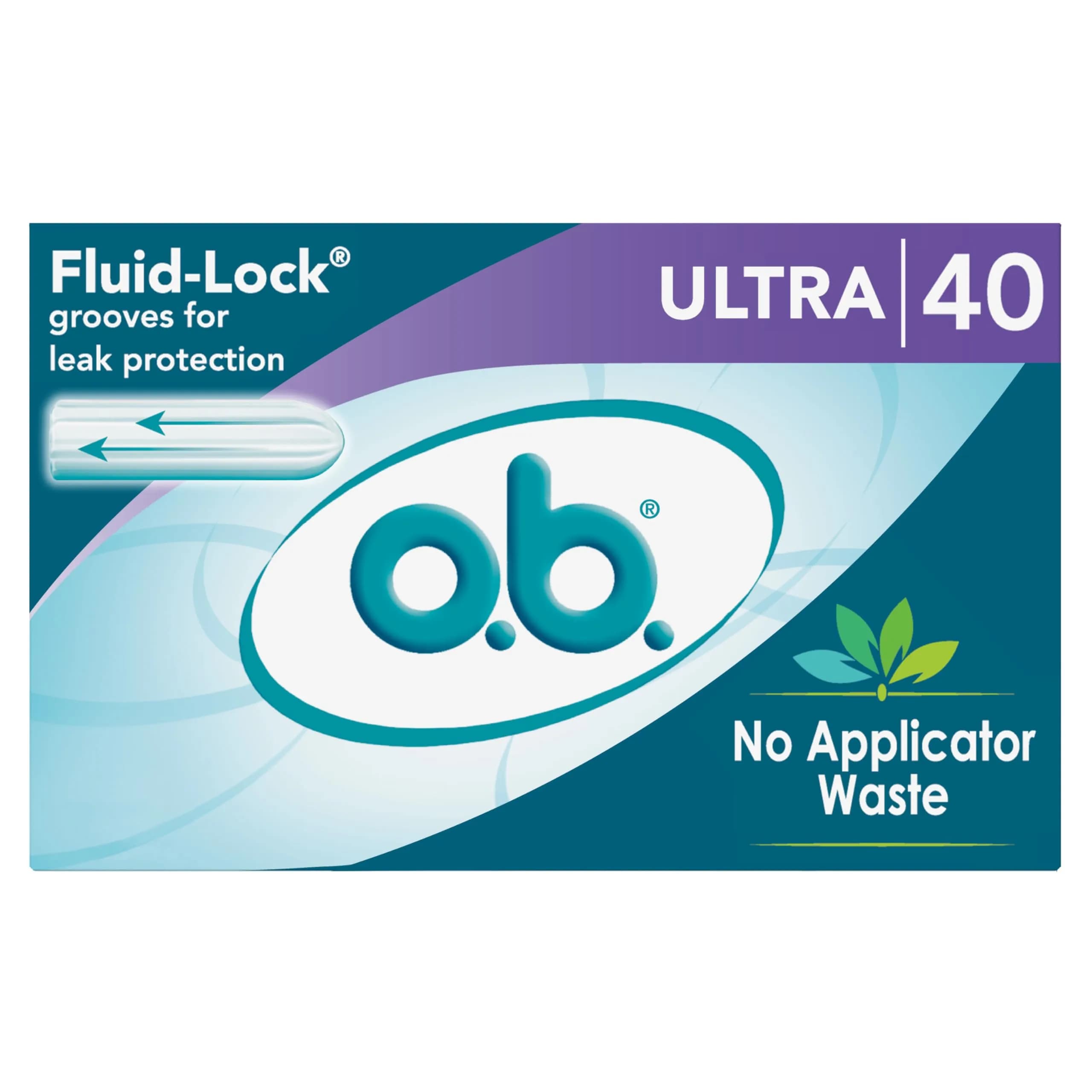 o.b. Tampons Ultra Absorbency, Fragrance-Free, 40 Count (1.8 oz) | Developed by a Gynecologist for Leak Protection - main product image
