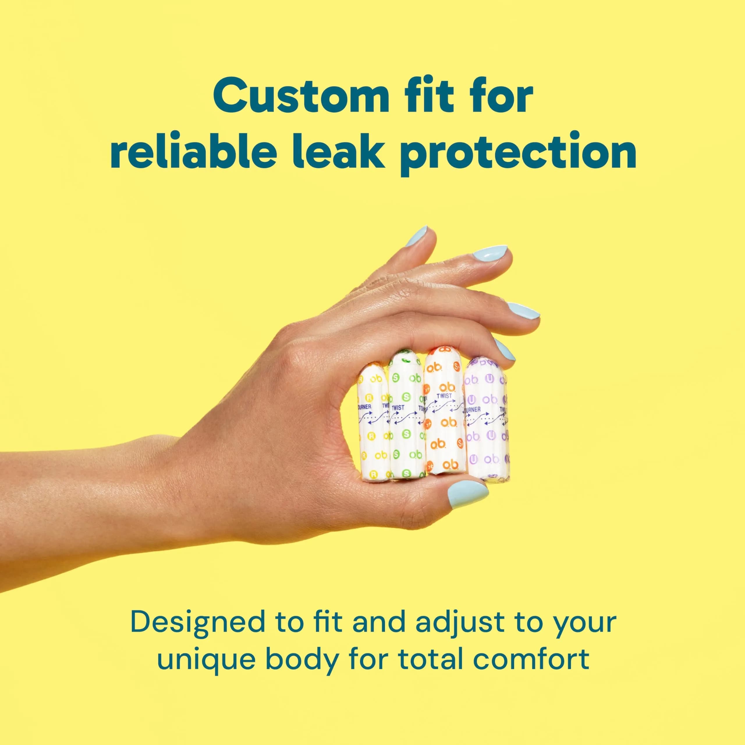 o.b. Tampons Ultra Absorbency, Fragrance-Free, 40 Count (1.8 oz) | Developed by a Gynecologist for Leak Protection - view 3