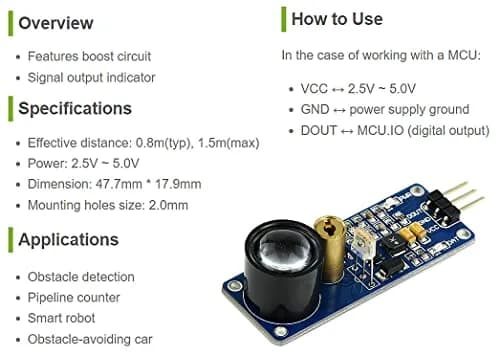 waveshare Laser Receiver Module Laser Sensor Module for AVR PIC | Effective Distance 0.8-1.5m, Compatible with Raspberry Pi thumbnail 3