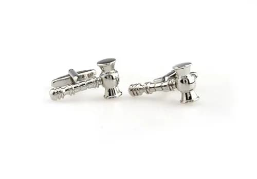 MRCUFF Law Gavel Mallet Judge Lawyer Mason Cufflinks with Presentation Gift Box & Polishing Cloth (Pair) thumbnail 3