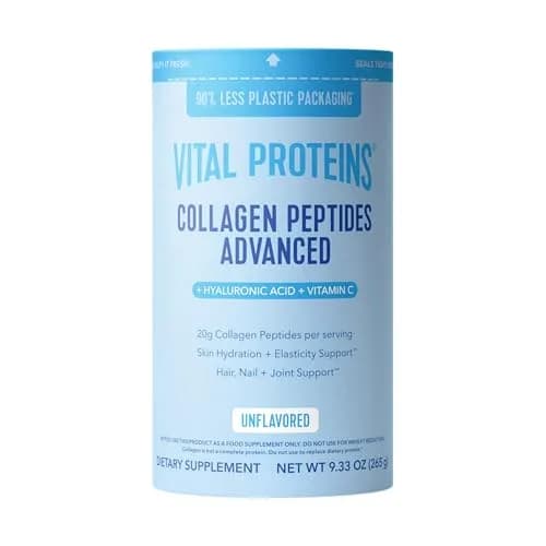 Vital Proteins Collagen Peptides Powder Advanced with Hyaluronic Acid & Vitamin C, Unflavored 267ml (9.33 Oz) | Supports Skin Hydration & Collagen Production thumbnail 1
