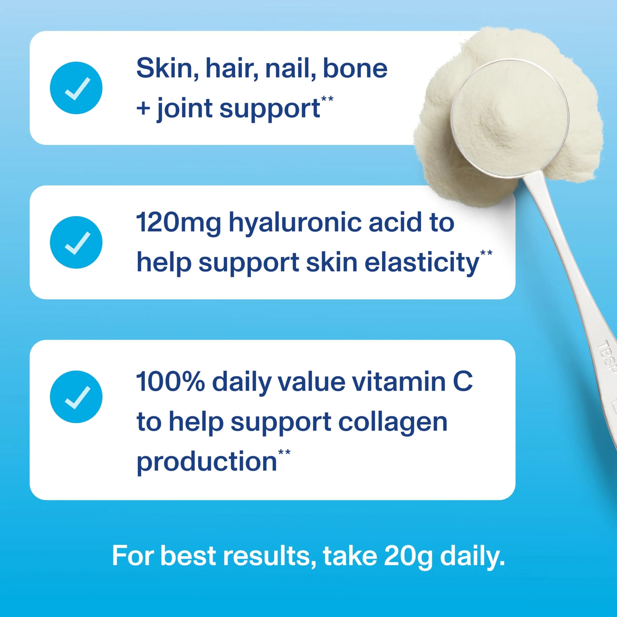 Vital Proteins Collagen Peptides Powder Advanced with Hyaluronic Acid & Vitamin C, Unflavored 267ml (9.33 Oz) | Supports Skin Hydration & Collagen Production - view 7