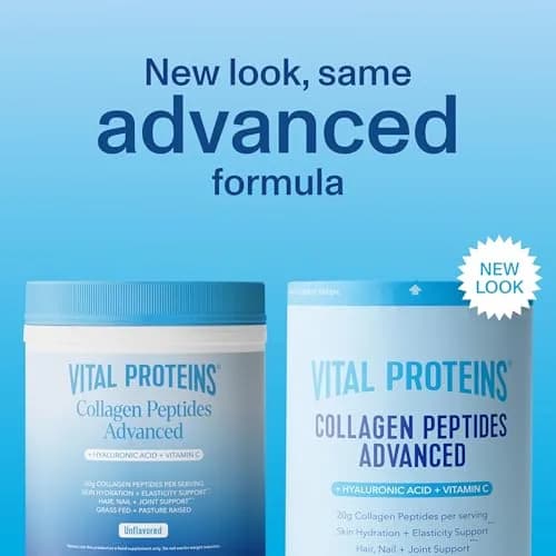 Vital Proteins Collagen Peptides Powder Advanced with Hyaluronic Acid & Vitamin C, Unflavored 267ml (9.33 Oz) | Supports Skin Hydration & Collagen Production thumbnail 2