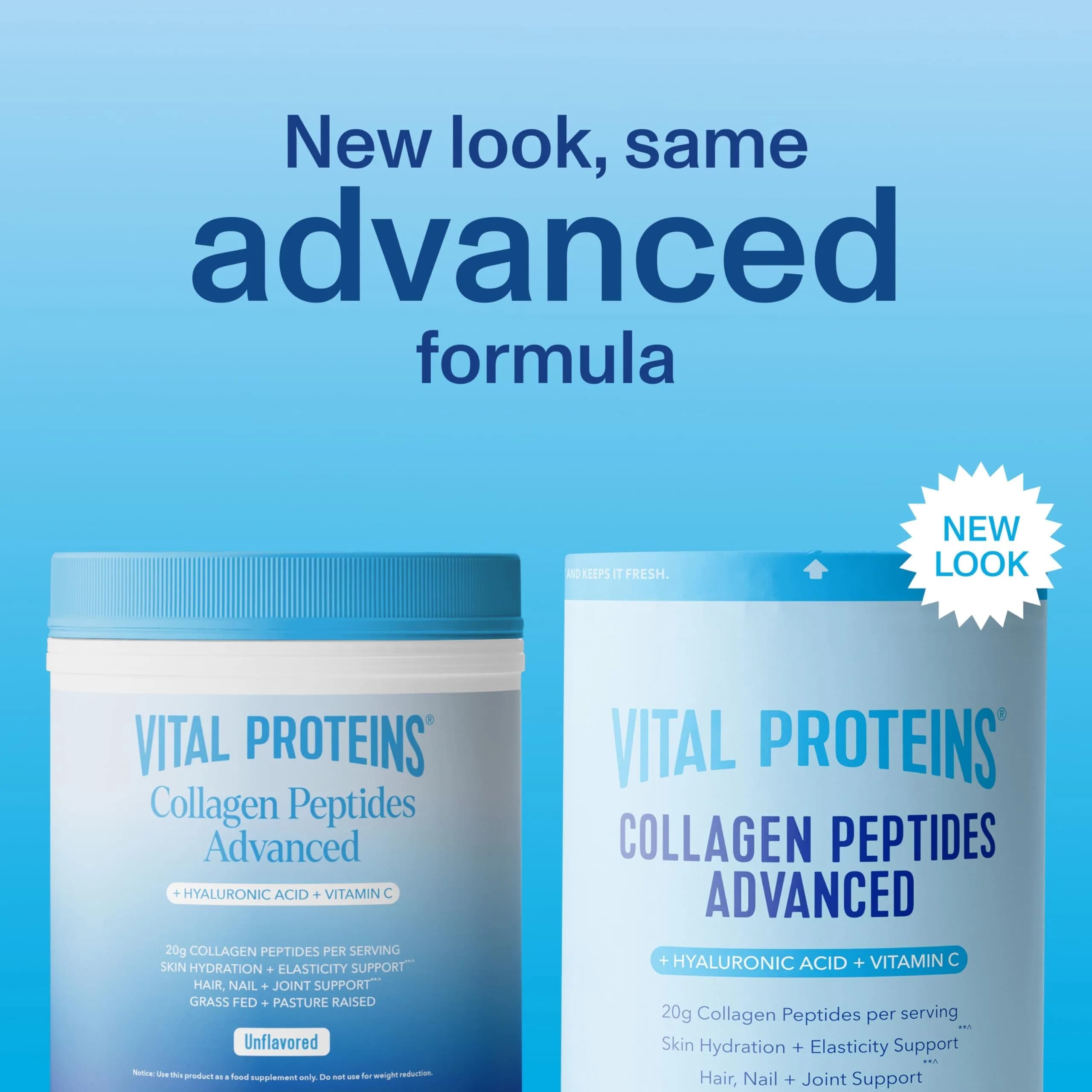 Vital Proteins Collagen Peptides Powder Advanced with Hyaluronic Acid & Vitamin C, Unflavored 267ml (9.33 Oz) | Supports Skin Hydration & Collagen Production - view 2