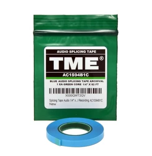 TME Open Reel Audio Splicing Tape Blue Color 1/4" x 82' Green Core | Archival Magnetic Tape Splicing thumbnail 1