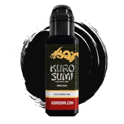 Kuro Sumi Japanese Tattoo Color Ink Pigments, Vegan Outlining Black, 12 Fl Oz | Bright, Long-Lasting Colors thumbnail 2