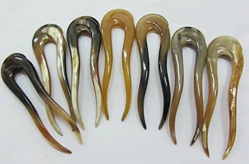 Marycrafts Buffalo Horn Hair Fork Hair Stick Hairpin Hair Accessories | Hand Carved Organic Horn, Gentle & Durable (14cm) thumbnail 5