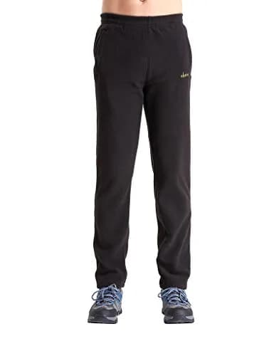 clothin Polar Fleece Sweatpants | Loose Fit, Breathable, Warm (Men Black US M) thumbnail 4