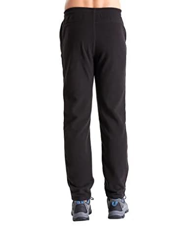 clothin Polar Fleece Sweatpants | Loose Fit, Breathable, Warm (Men Black US M) thumbnail 2