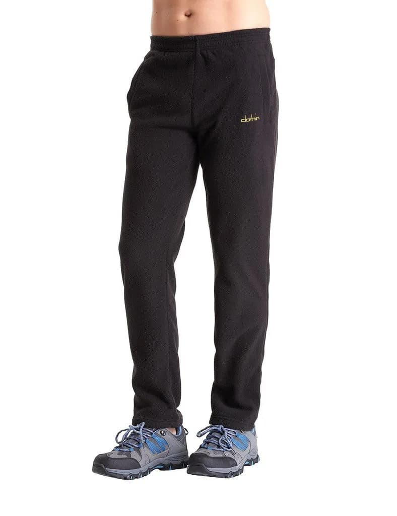 clothin Polar Fleece Sweatpants | Loose Fit, Breathable, Warm (Men Black US M) — X-Large