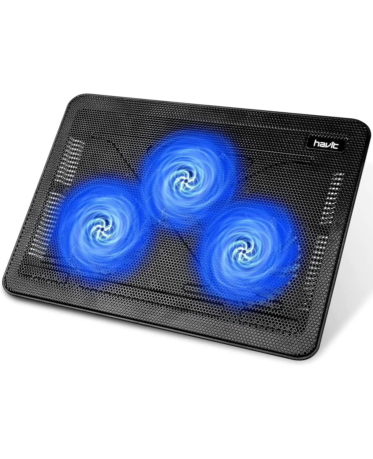 havit HV-F2056 Laptop Cooling Pad for 15.6-17 Inch Laptops, Black | 3 Quiet USB-Powered Fans, Ergonomic Stand - main product image