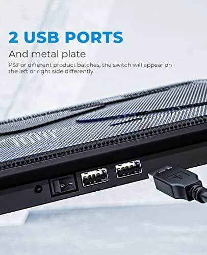 havit HV-F2056 Laptop Cooling Pad for 15.6-17 Inch Laptops, Black | 3 Quiet USB-Powered Fans, Ergonomic Stand thumbnail 4
