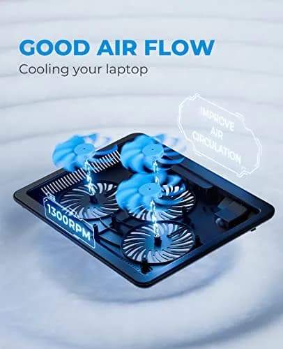 havit HV-F2056 Laptop Cooling Pad for 15.6-17 Inch Laptops, Black | 3 Quiet USB-Powered Fans, Ergonomic Stand thumbnail 7