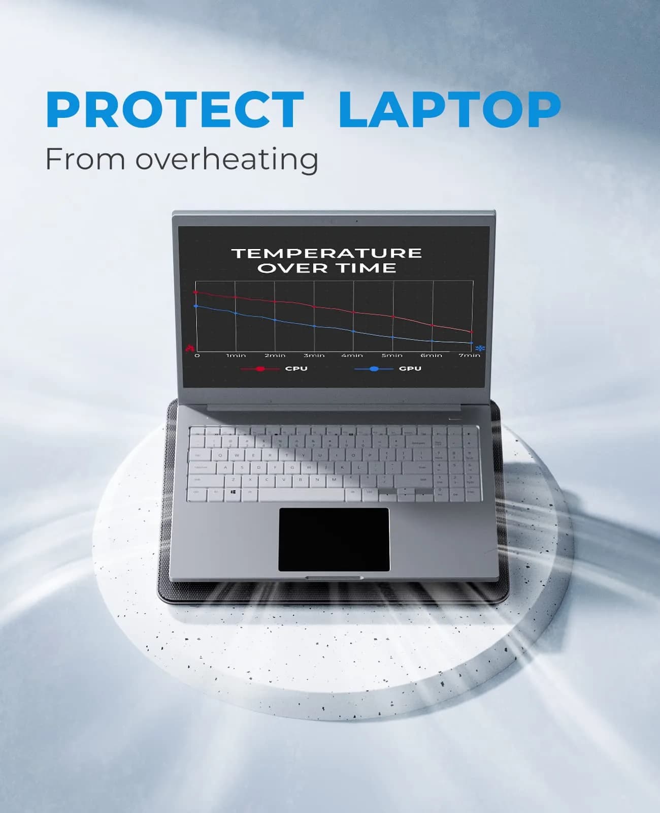 havit HV-F2056 Laptop Cooling Pad for 15.6-17 Inch Laptops, Black | 3 Quiet USB-Powered Fans, Ergonomic Stand - view 2