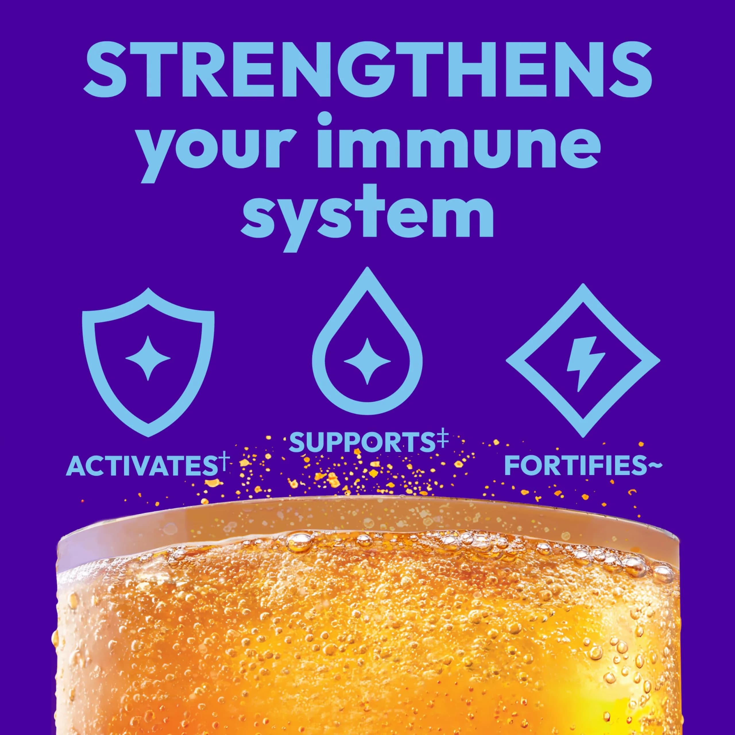 Emergen-C Immune+ Triple Action Immune Support Powder Super Orange 30 Count (9.9oz/280g) | 1000mg Vitamin C, BetaVia, Vitamin D - view 2