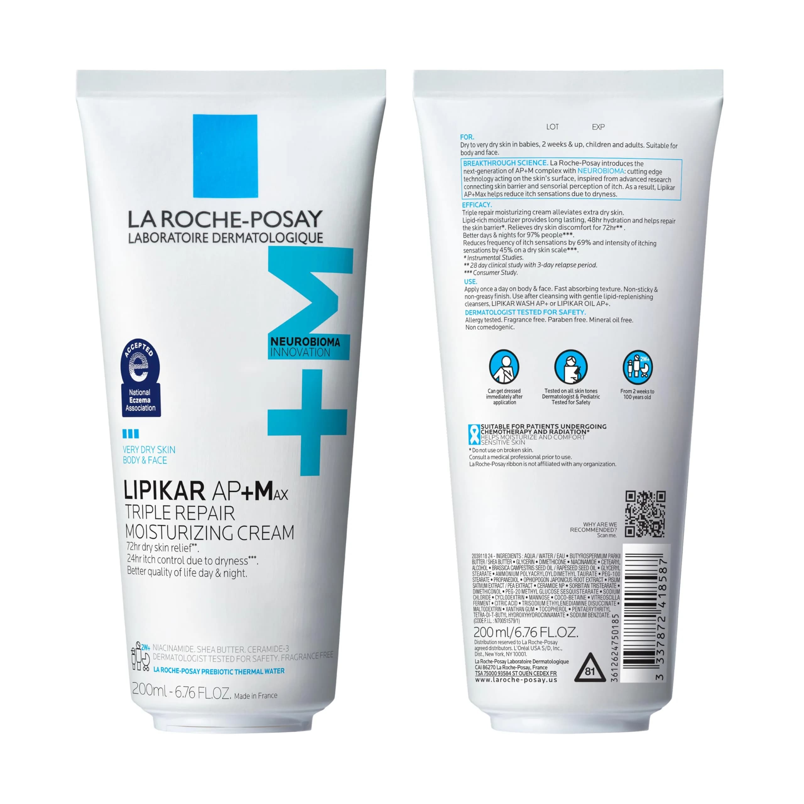 La Roche-Posay Lipikar AP+MAX Triple Repair Moisturizing Body Cream 200ml (6.76 Fl Oz) | Clinically Proven Dry Skin Relief - view 6