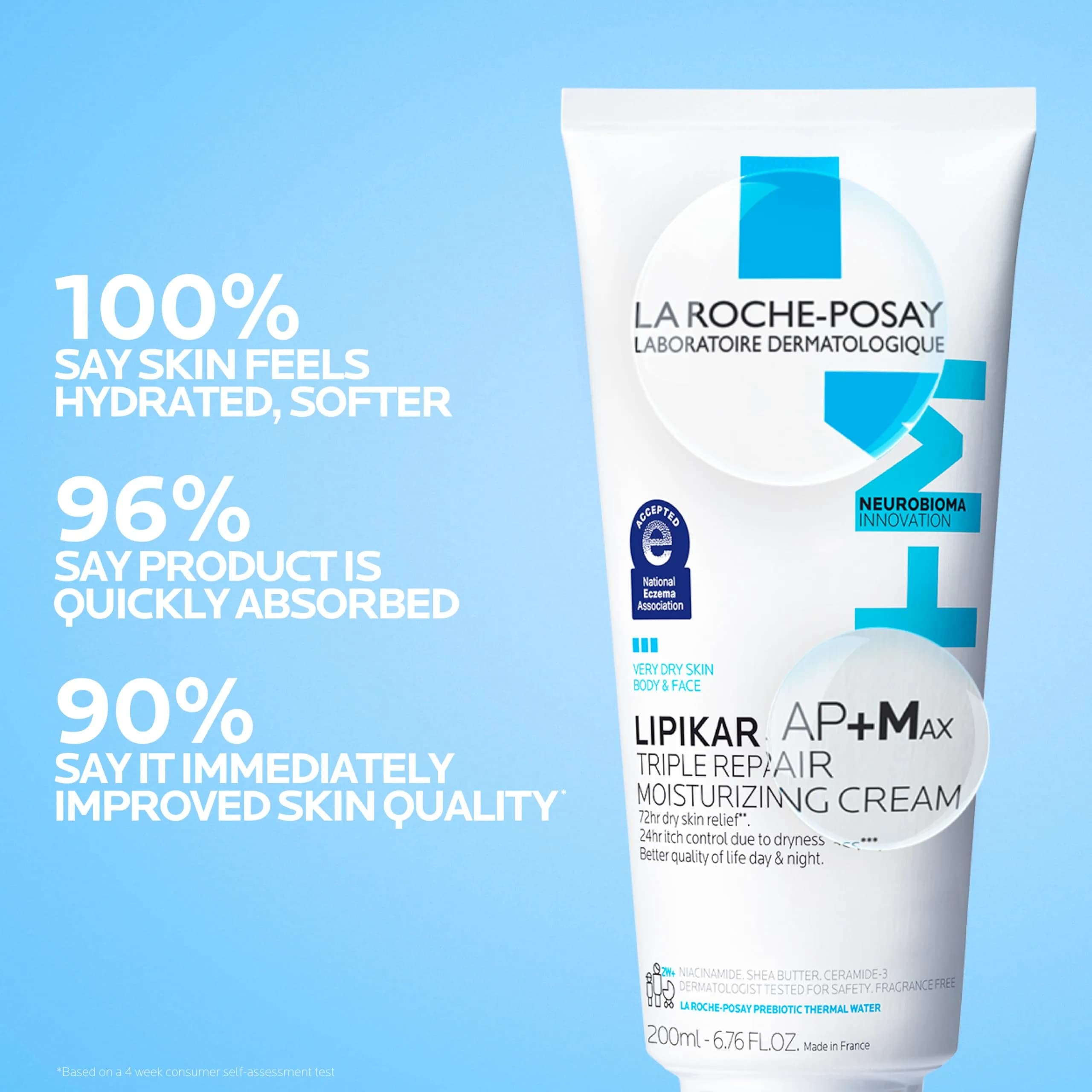 La Roche-Posay Lipikar AP+MAX Triple Repair Moisturizing Cream, 6.7 Fl Oz - Face & Body Lotion for Dry Skin - view 3