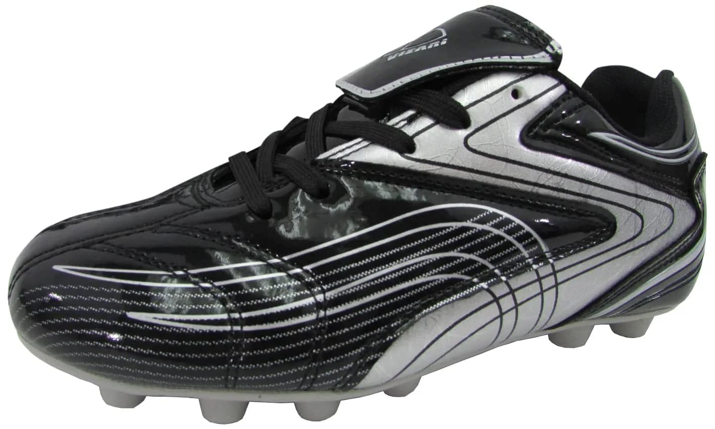 Vizari FG Soccer Cleats for Men, Women | FG Outdoor Football Shoes for Youth & Adults | Training, Matches & Practice Black/Silver — Black/Silver