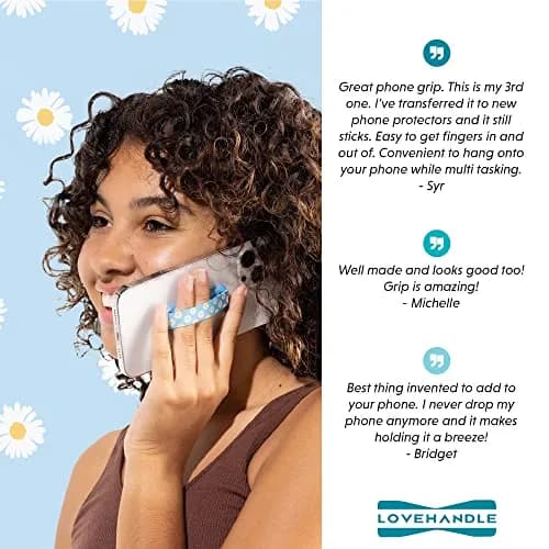 LOVEHANDLE Phone Grip for Most Smartphones and Mini Tablets | Slim, Pocket-Friendly, No-Residue Adhesive thumbnail 6