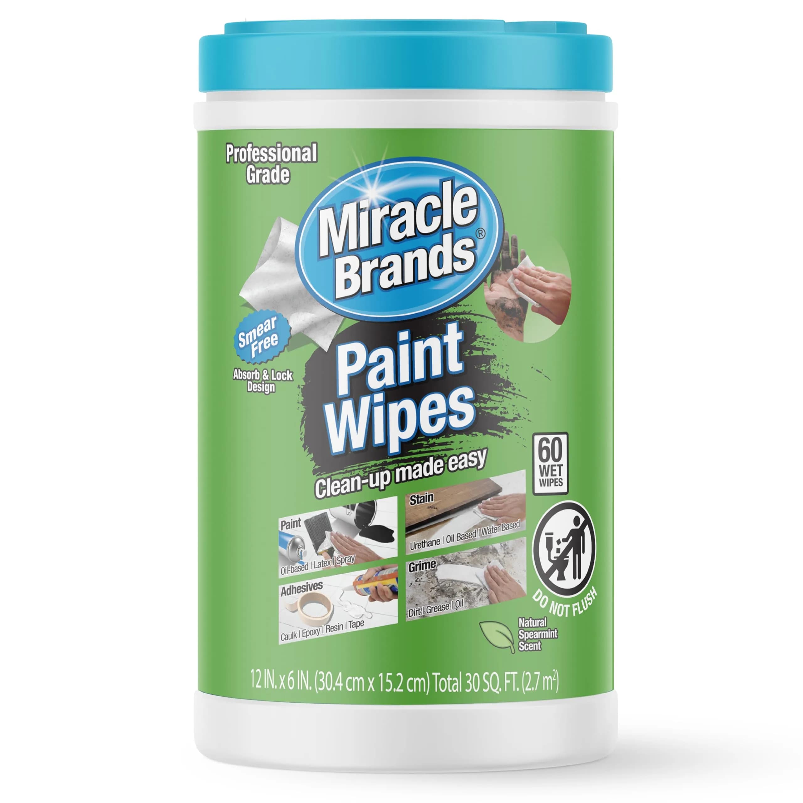 MiracleWipes Surface Cleaning Wipe 60 Count | Heavy-Duty & Gentle on Skin — Wipes