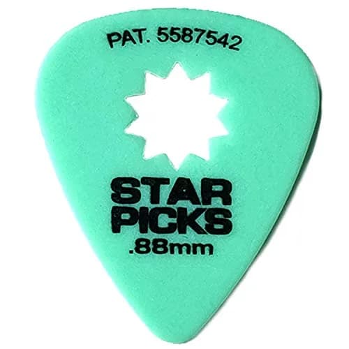 Star Picks Delrin Guitar Picks .88mm Green 72 Pack | Patented Star-Shaped Grip for Maximum Traction thumbnail 1