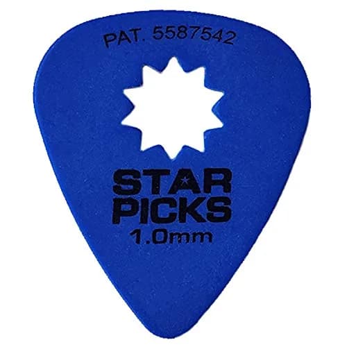 Cleartone Star Picks SP-30015 Delrin Guitar Picks 1.00mm Blue (72 Pack) | Patented Star-Shaped Grip for Maximum Control thumbnail 1