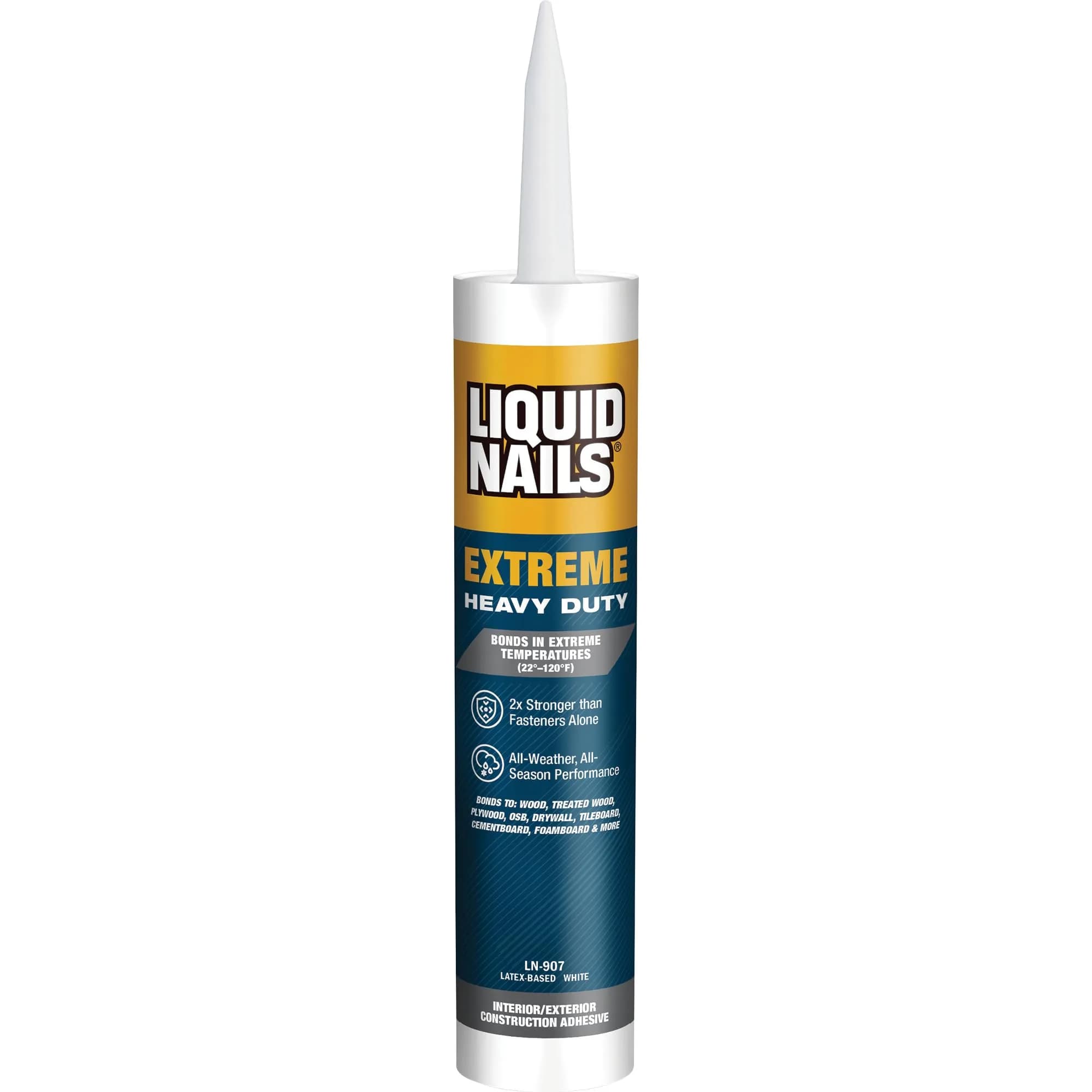 Liquid Nails LN-907 10 oz White Heavy Duty Construction Adhesive | Extreme All-Weather Bonding