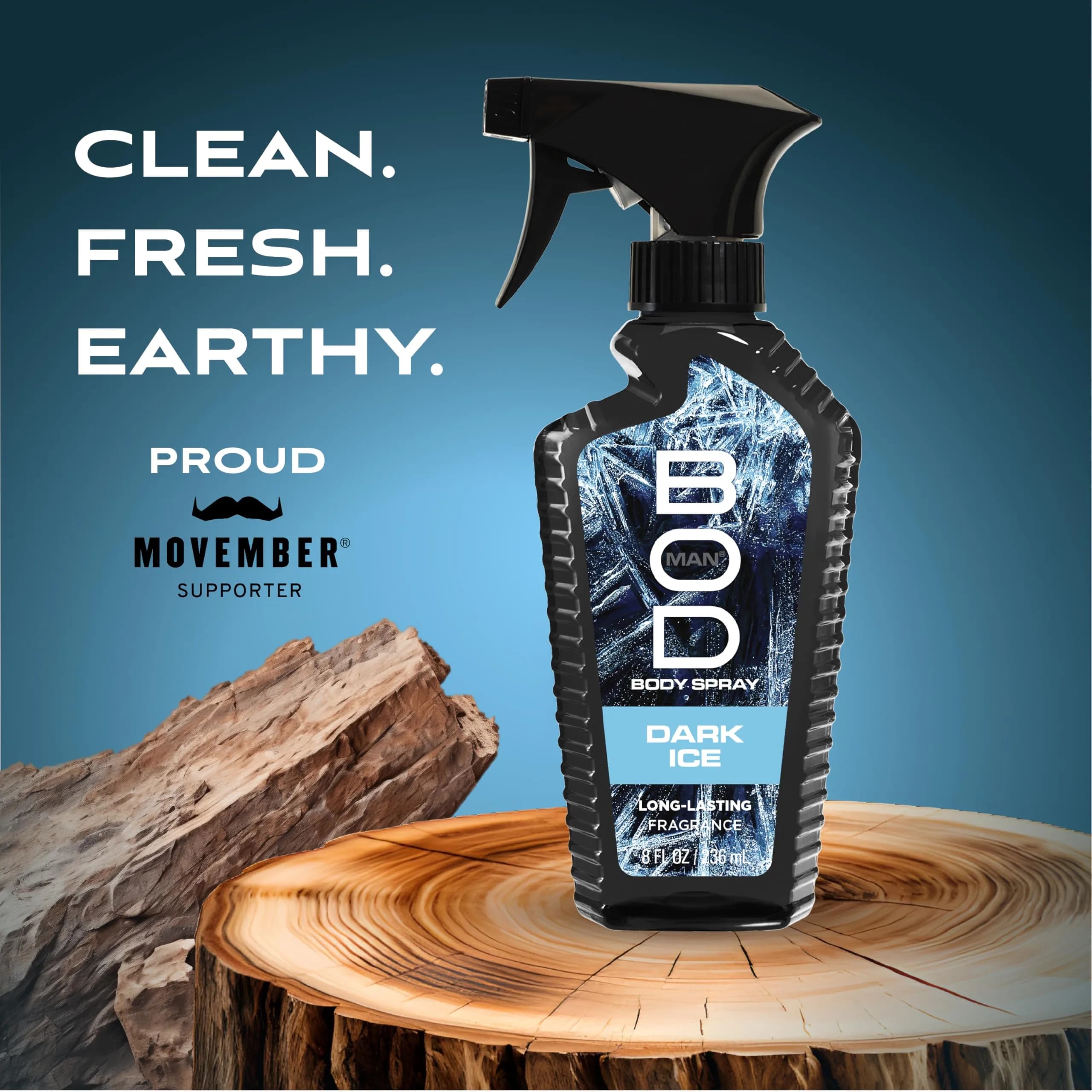 BOD man Dark Ice Fragrance Body Spray 236ml (8 fl oz) | Masculine Aquatic Scent - view 3