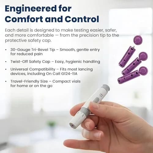 On Call Twist Off Lancets, 100 Lancets | Precise, Safe & Compatible for Blood Glucose Testing thumbnail 3