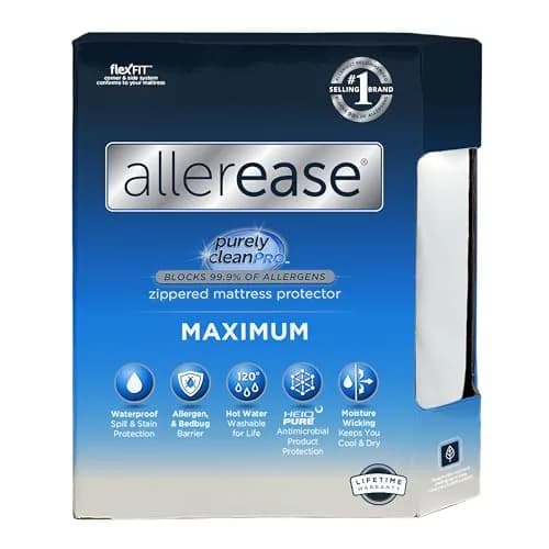 Aller-Ease Maximum Allergy Mattress Protector Twin Size | Waterproof, Breathable, Zippered thumbnail 1