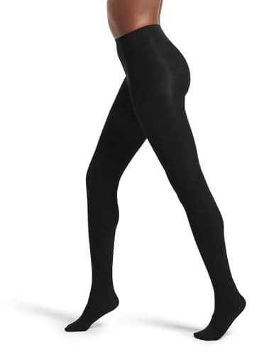 no nonsense Women's Super Opaque Control-Top Tights, Black, X-Large | Temperature-Regulating, No-Roll Waistband thumbnail 1