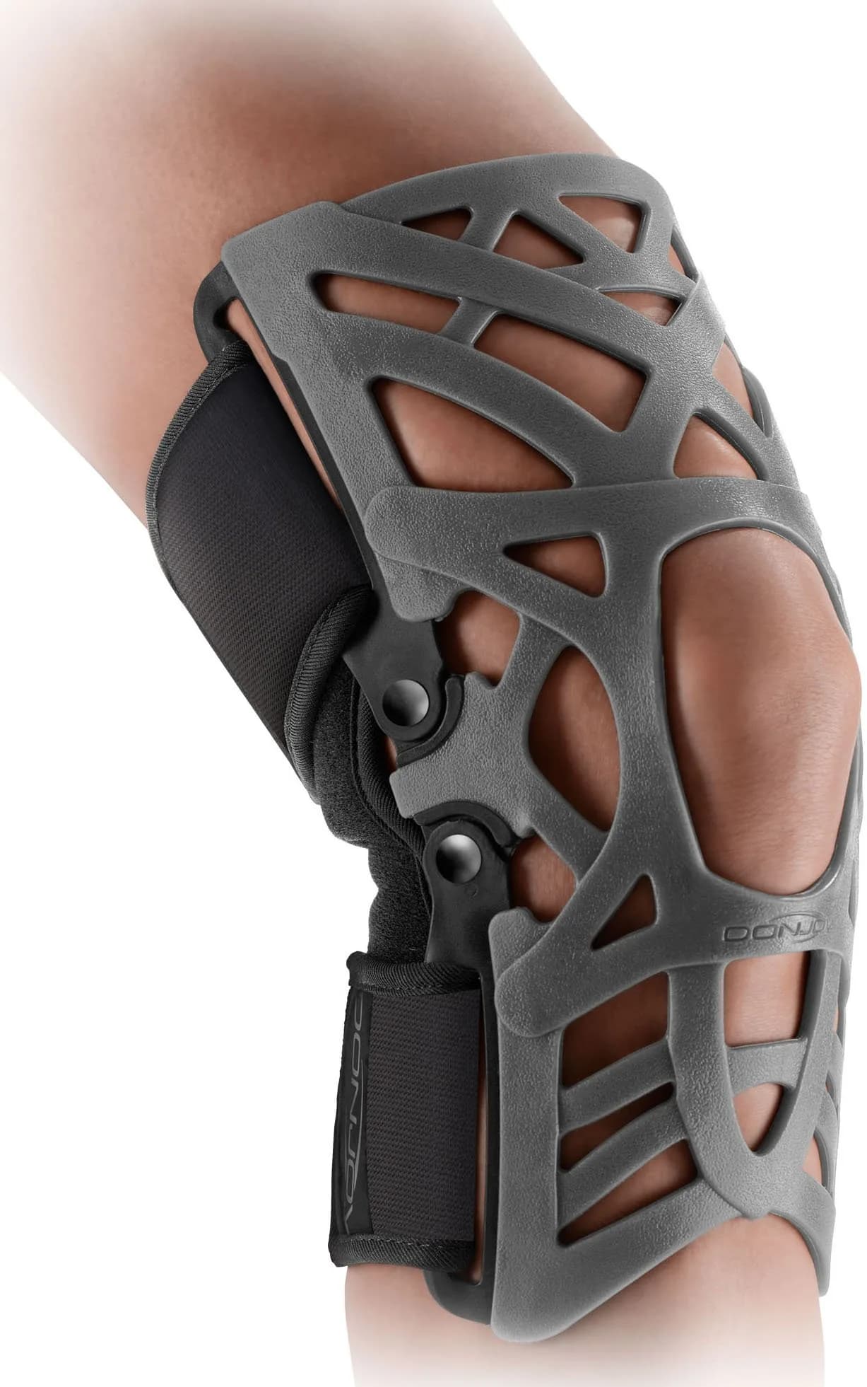 DonJoy Reaction Web Knee Brace with Compression Sleeve for Front of Knee Pain, Mild Arthritis, Kneecap Misalignment & Overuse Injuries | Grey | Medium/Large (0.23 kg) — Grey