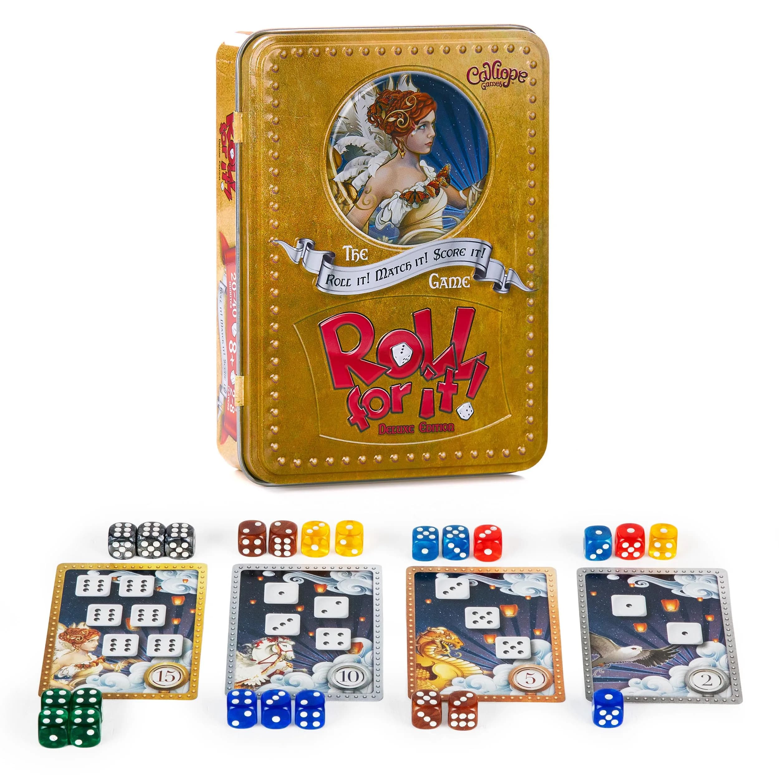 Calliope Roll for It! Deluxe Edition Dice Card Game 15.2cm (6in) | Strategy Game for 2-8 Players - main product image