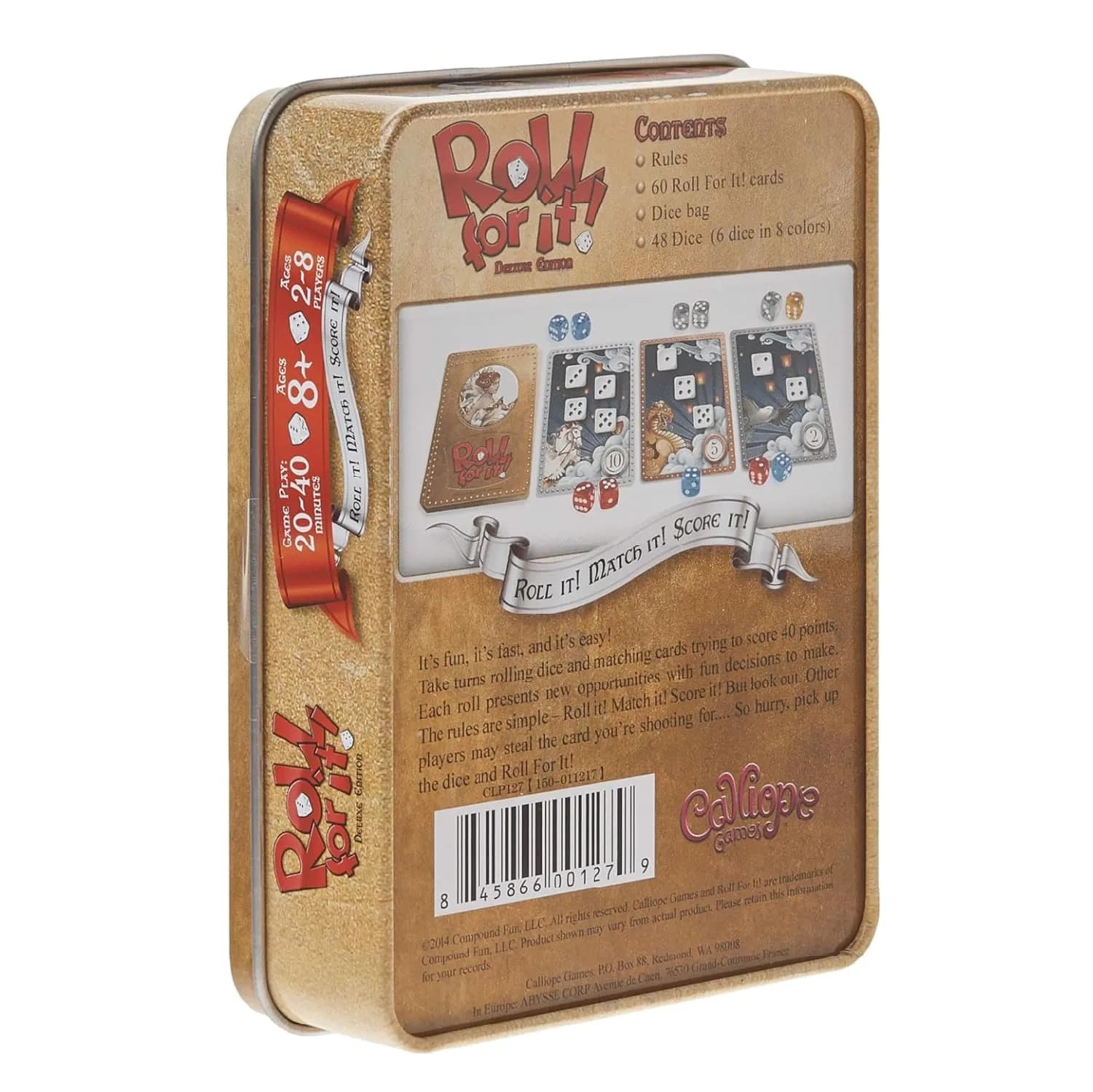 Calliope Roll for It! Deluxe Edition Dice Card Game 15.2cm (6in) | Strategy Game for 2-8 Players - view 2