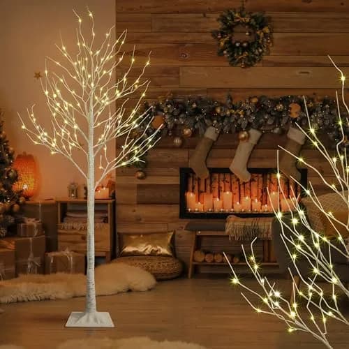 LIGHTSHARE 8FT Birch Tree with 132 LED Lights | Indoor & Outdoor Festival Decor (70-120 chars) thumbnail 3