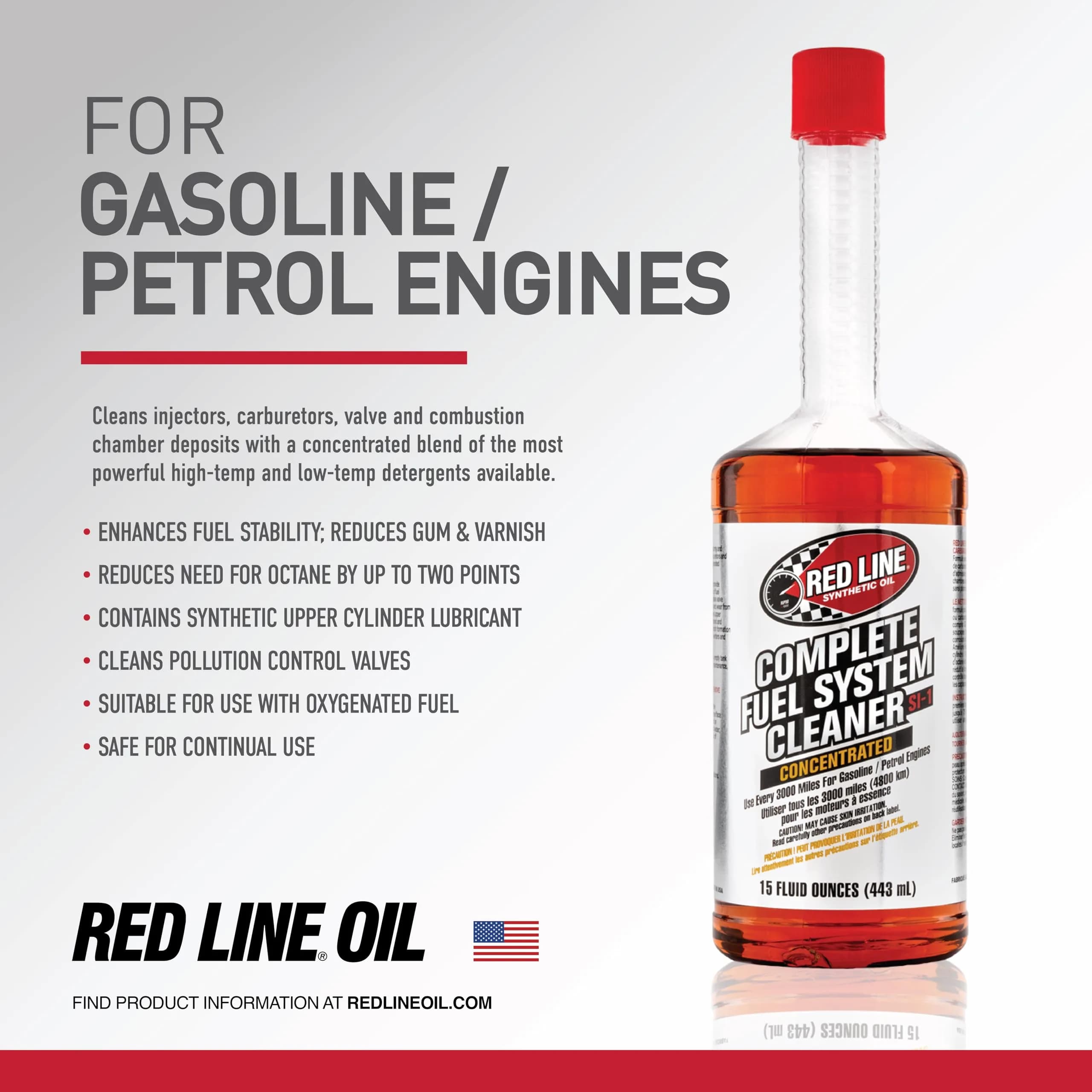 Red Line SI-1 Complete Fuel System Cleaner 4 Pack | Cleans Injectors, Carburetors, Valves & Combustion Chamber Deposits - view 3