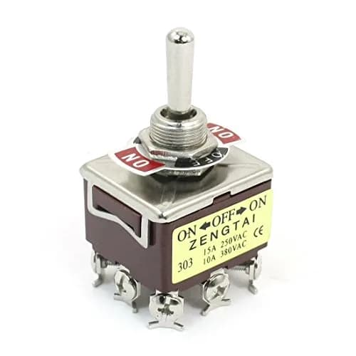 uxcell AC 380V 10A ON-Off-ON 3 Positions 9 Pin Latching Toggle Switch 3PDT | Industrial Control Switch for Lights & Motors thumbnail 1