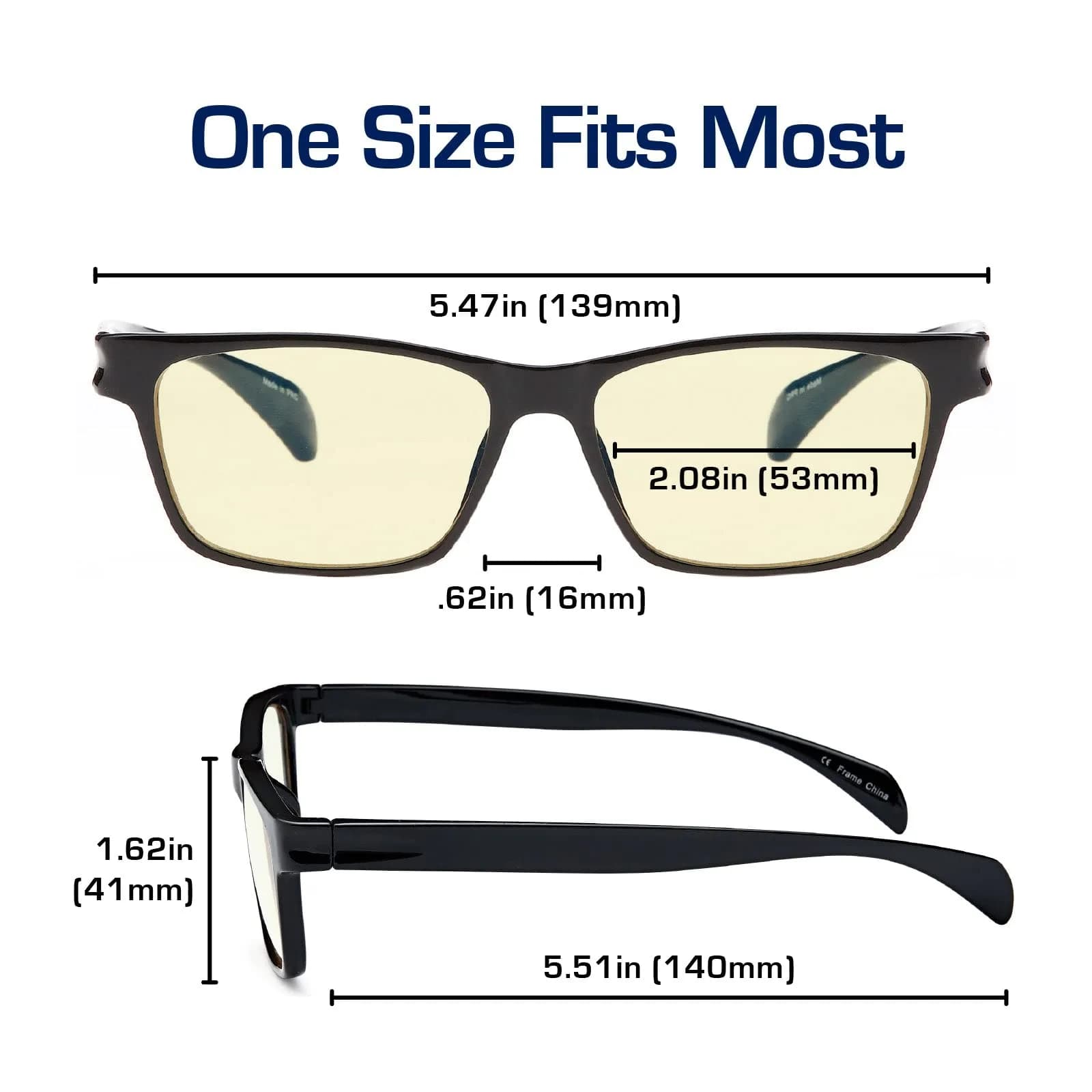 Gamma Ray Optics 3.00x Blue Light Blocking Gaming Glasses with Amber Tint & Anti-Glare - view 3