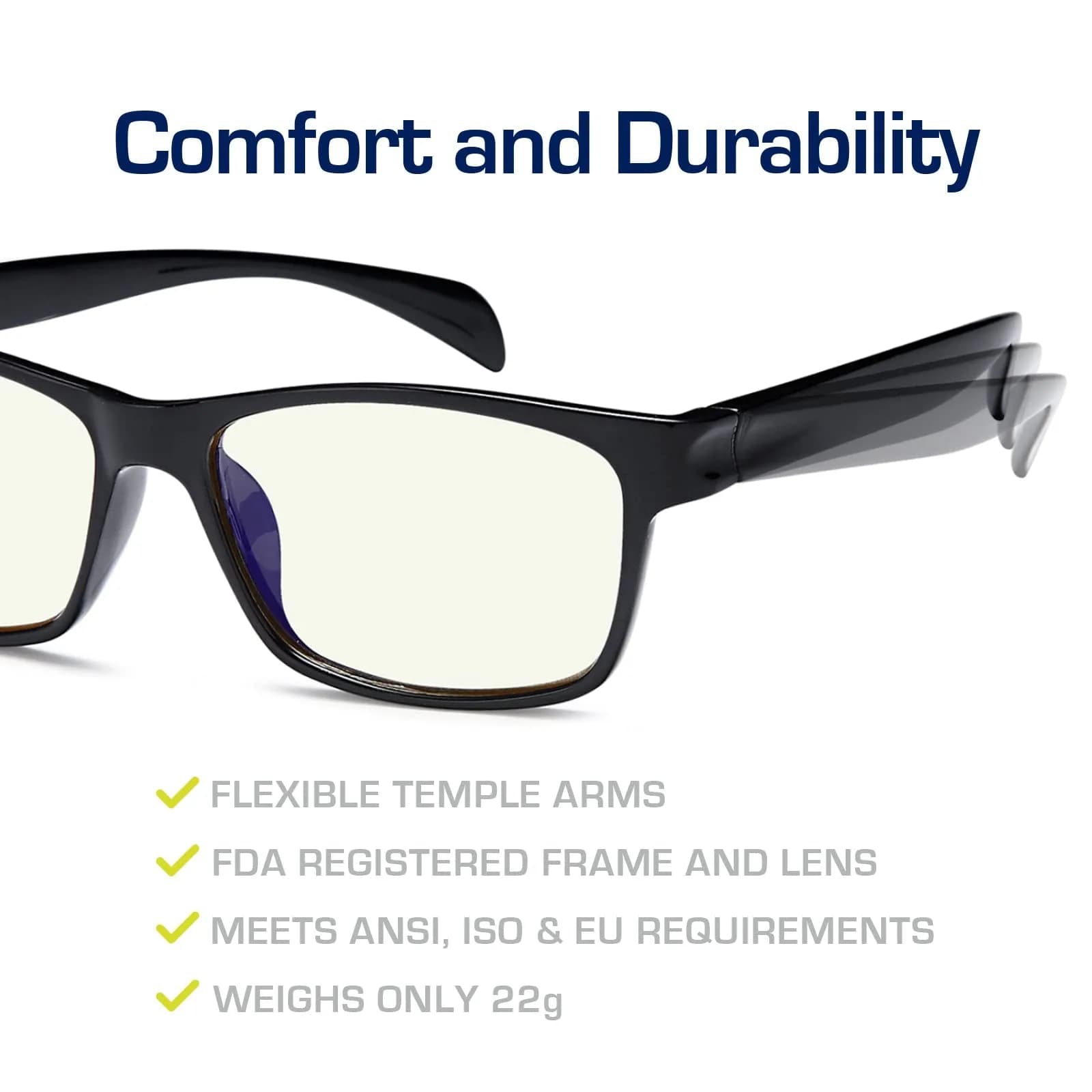 Gamma Ray Optics 2.25x Blue Light Blocking Gaming Glasses with Amber Tint & Anti-Glare - view 4