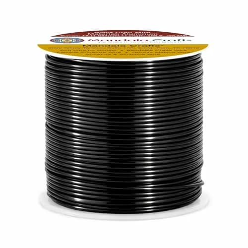 Mandala Crafts 18 Gauge Black Anodized Aluminum Craft Wire | Durable, Shapeable & Versatile for Jewelry & Art Projects thumbnail 2