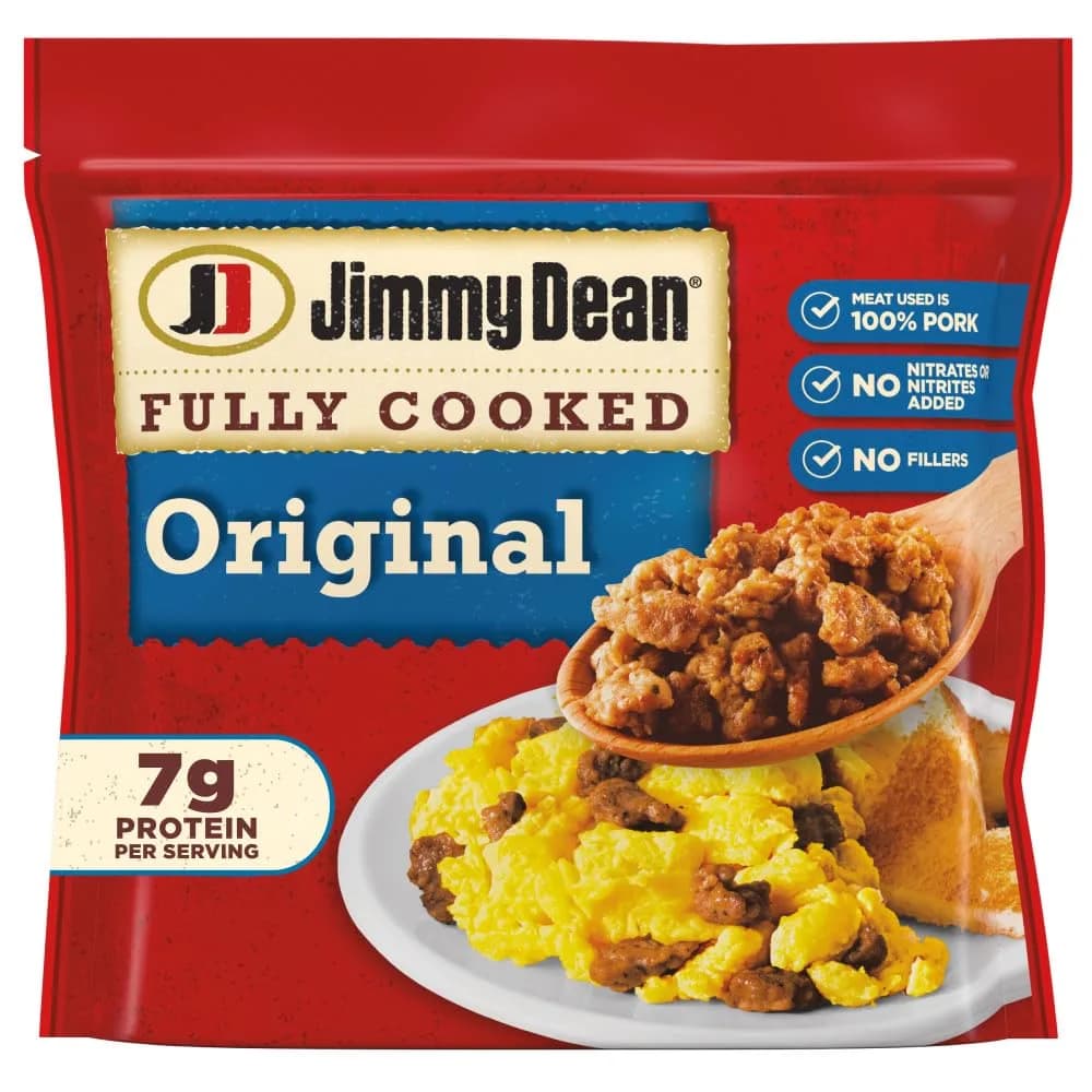 Jimmy Dean Fully Cooked Original Sausage Crumbles 9.6 oz | Premium Pork, Ready in Minutes - main product image