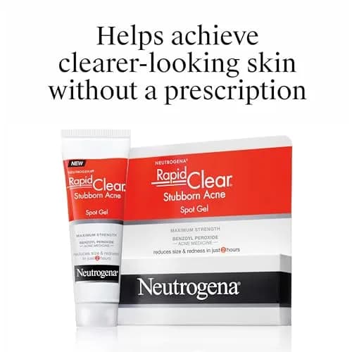 Neutrogena Rapid Clear Stubborn Acne Spot Treatment Gel 1 oz | Maximum Strength 10% Benzoyl Peroxide for Acne Prone Skin thumbnail 7