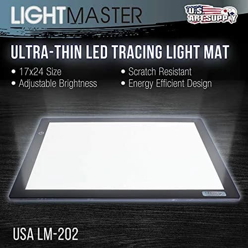 U.S. Art Supply Lightmaster 17"x24" LED Lightbox Board | Ultra-Thin, Dimmable, 50,000 Hour LEDs for Artists & Professionals thumbnail 2