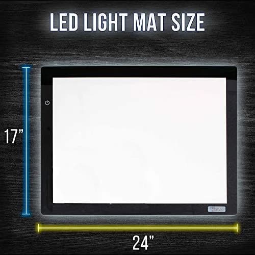 U.S. Art Supply Lightmaster 17"x24" LED Lightbox Board | Ultra-Thin, Dimmable, 50,000 Hour LEDs for Artists & Professionals thumbnail 3